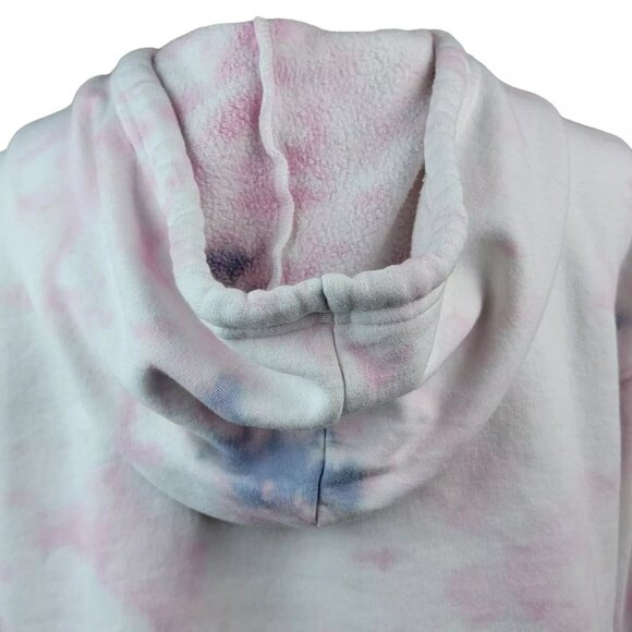Wild Fable‎ Tie Dye Hoodie Juniors Sz S Pink Blue Cropped Fleece Pullover Casual - Picture 5 of 6